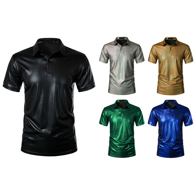 Herren Sport Polo-Shirt mit glänzender Oberfläche und atmungsaktiver Funktionalität Heidi-Mode