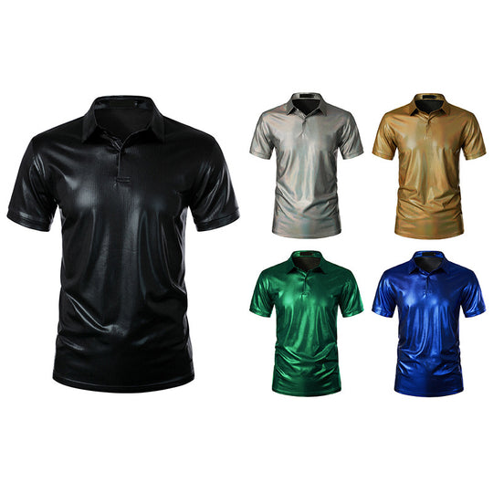 Herren Sport Polo-Shirt mit glänzender Oberfläche und atmungsaktiver Funktionalität Heidi-Mode