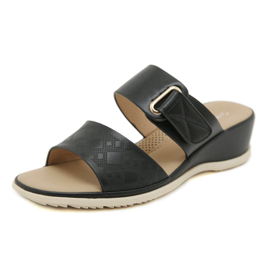 Damen Komfortable und elegante Sandaletten mit modischem Riemen und Absatz Heidi-Mode
