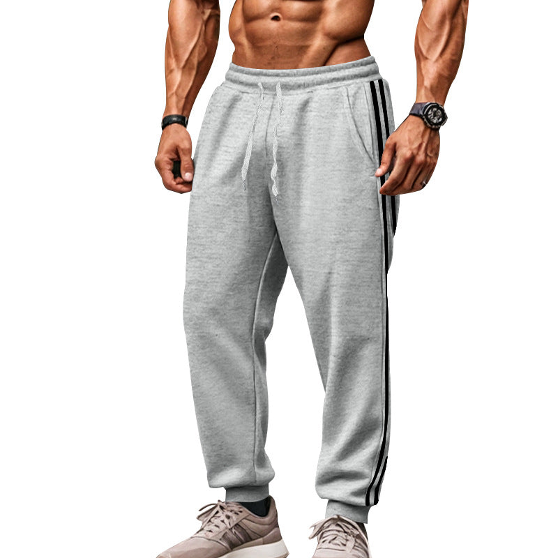 Herren Bequeme Sporthose mit kontrastierenden Seiteneinsätzen und elastischem Bund Heidi-Mode