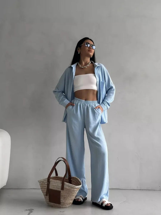 Damen lässige Bluse im Oversized-Stil mit Taschen Heidi-Mode