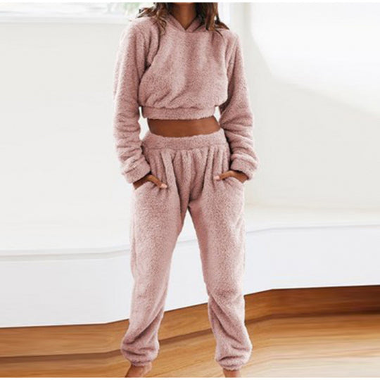 Damen kuscheliges Lounge-Set aus weichem Fleece Heidi-Mode