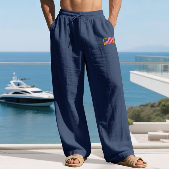 Herren lässige Freizeithose mit elastischem Bund und praktischen Seitentaschen Heidi-Mode