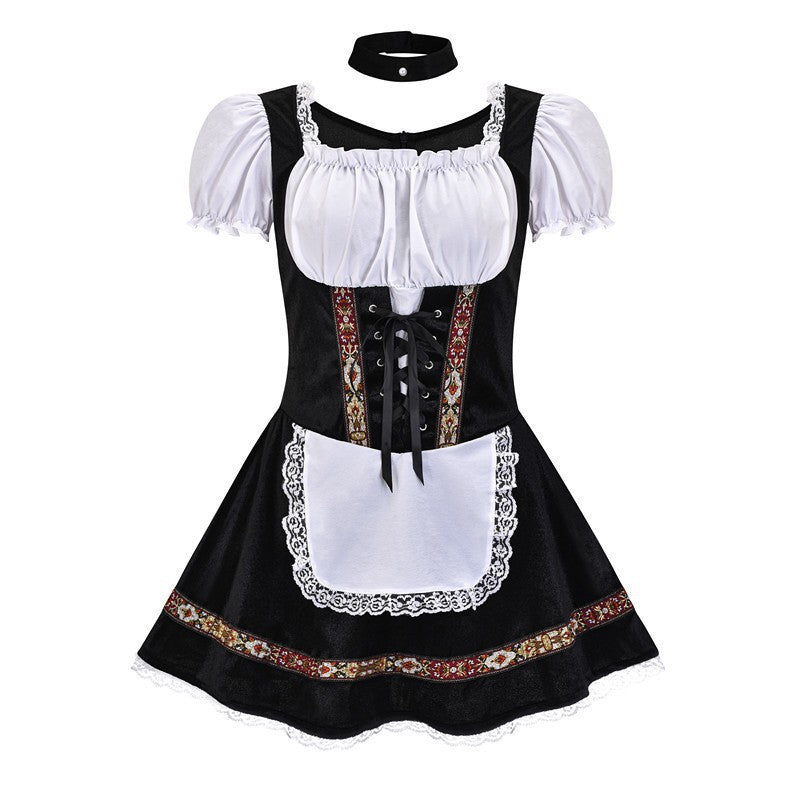 Damen Trachtenkleid mit romantischer Schnürung und dekorativen Rüschen Heidi
