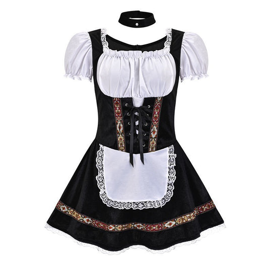 Damen Trachtenkleid mit romantischer Schnürung und dekorativen Rüschen Heidi