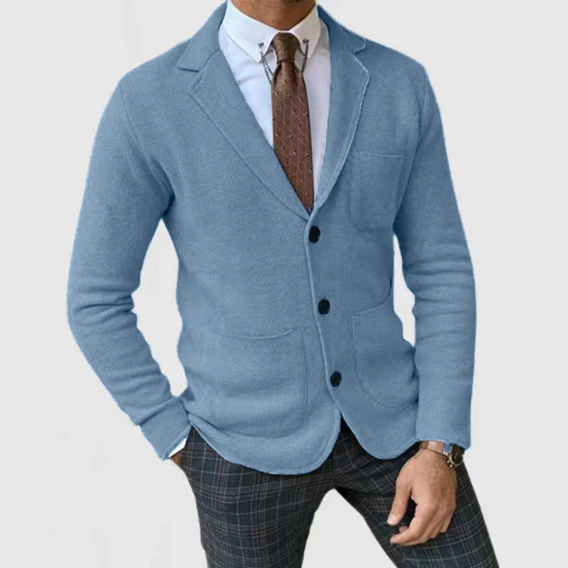 Herren modische Strickjacke mit eleganten Knopfdetails und praktischen Taschen Heidi-Mode