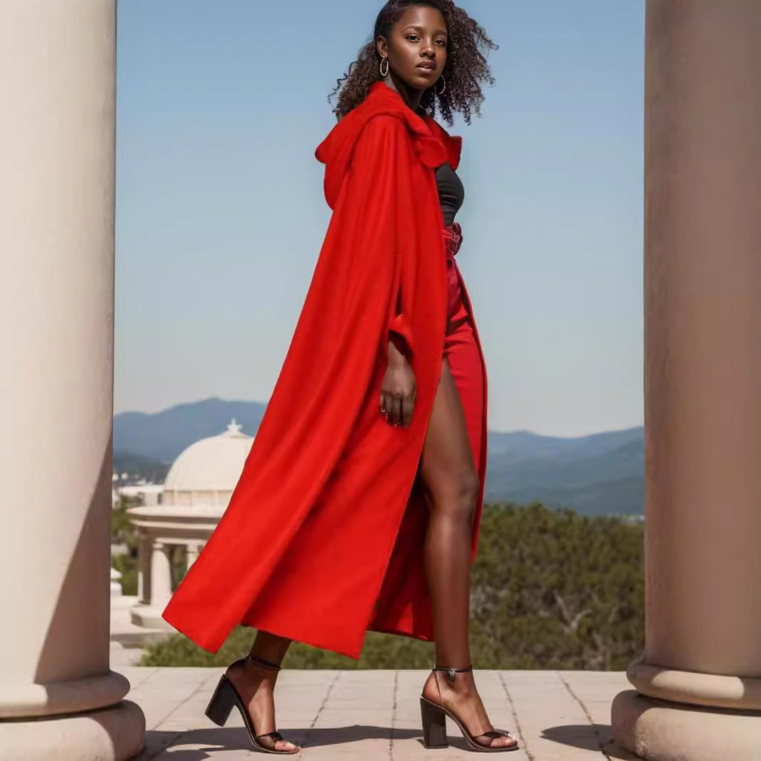 Damen elegante Kapuzenumhangjacke Heidi-Mode