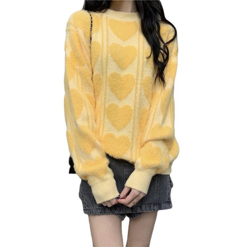 Damen kuscheliger Pullover mit abwechslungsreichem Muster und lässigem Schnitt Heidi-Mode