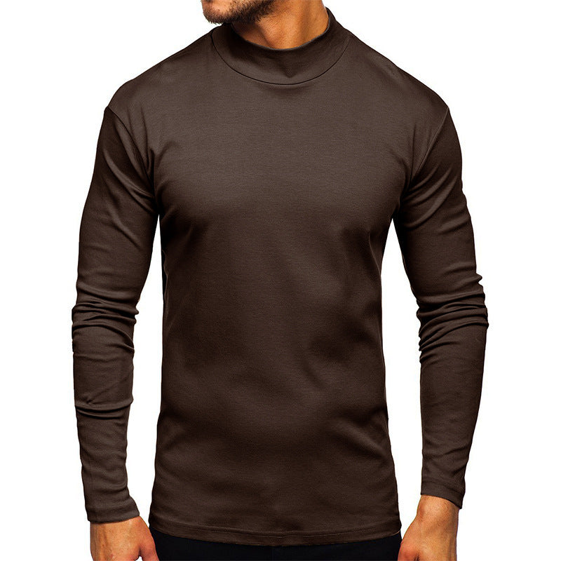 Herren Langarmshirt mit Stehkragen aus hochwertigem Material Heidi-Mode