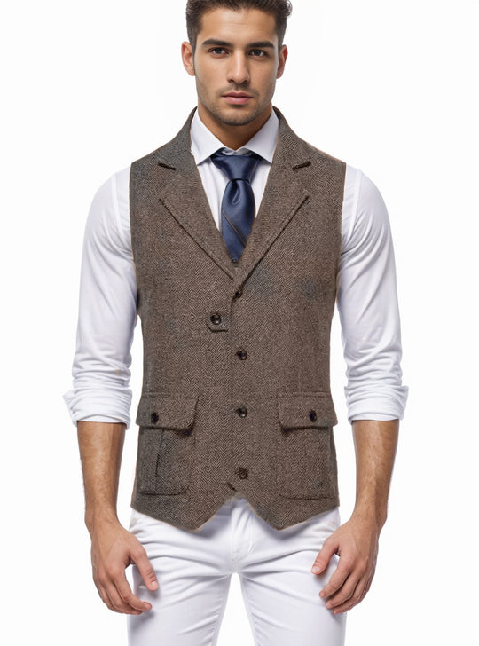 Herren elegante Weste im Hahnentrittmuster Heidi-Mode