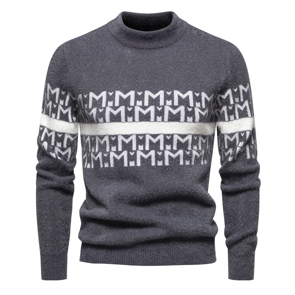 Herren Strukturierter Hochkragen-Pullover Heidi-Mode