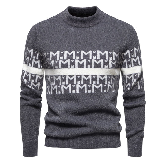 Herren Strukturierter Hochkragen-Pullover Heidi-Mode