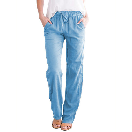 Damen Weite Hose mit elastischem Bund und praktischen Seitentaschen Heidi-Mode
