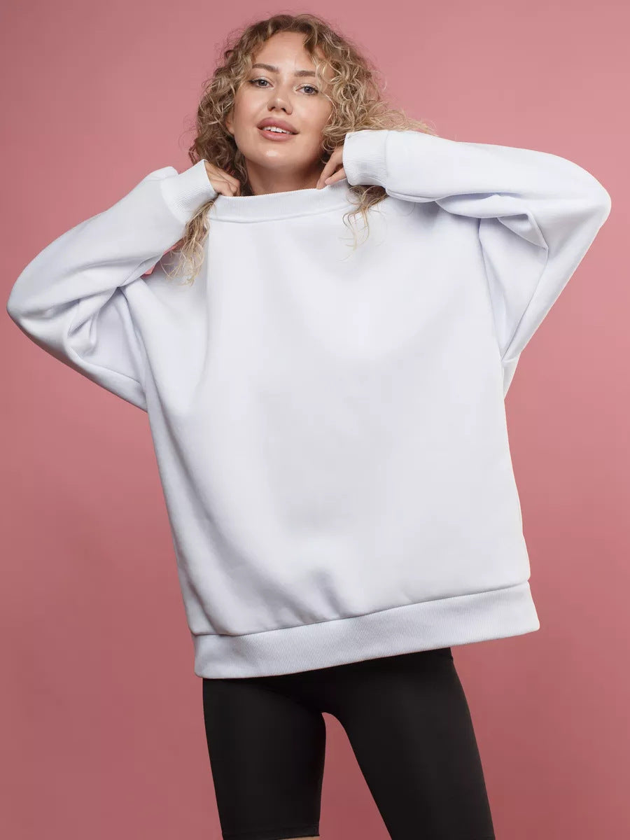 Damen lässiges Over-Sized Sweatshirt mit Oversized-Schnitt und weichen Baumwollmaterialien Heidi-Mode