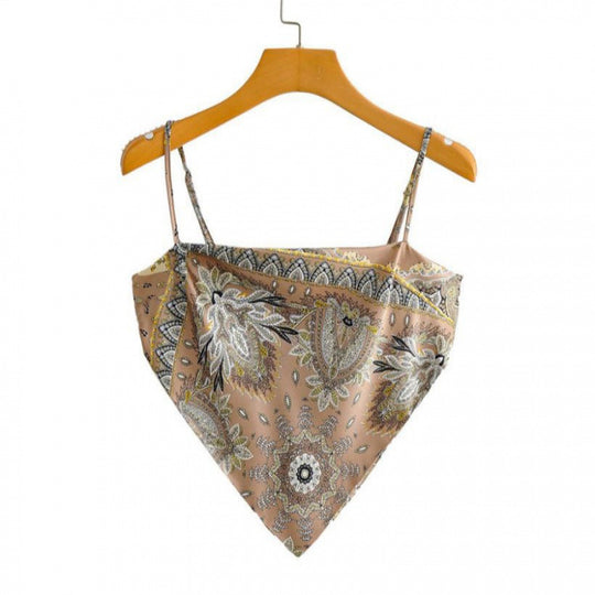 Femme Artistic Bandana Stil Crop Top Heidi-Mode