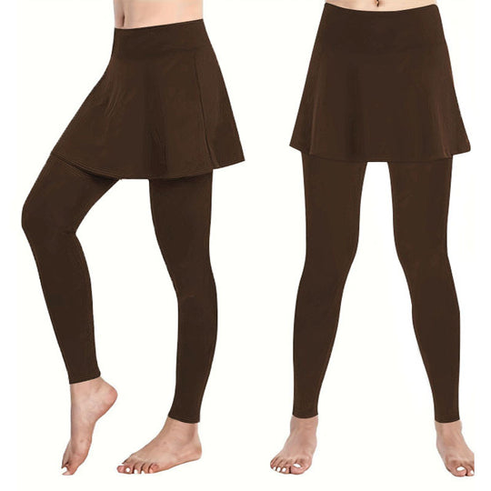 Damen Leggings mit rockähnlicher Einlage und hohem Bund Heidi-Mode