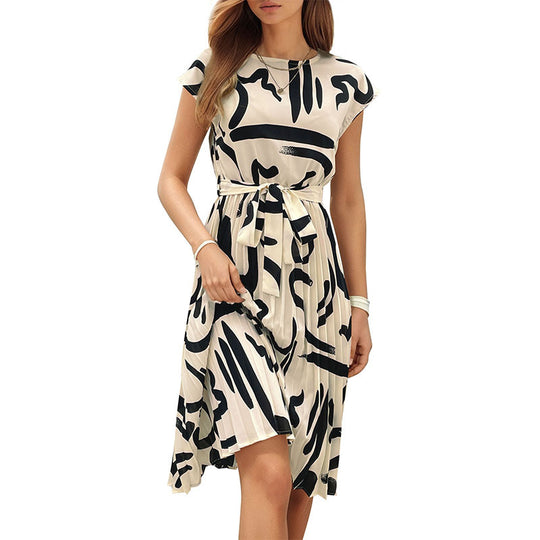 Heidi Mode | Plissee-Kleid mit geometrischem Print