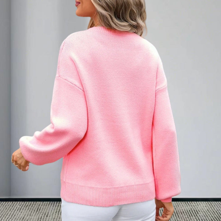 Damen Strickpullover mit charmantem Schleifenmotiv und modischen Details Heidi-Mode