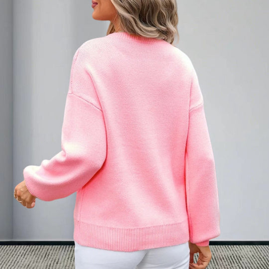 Damen Strickpullover mit charmantem Schleifenmotiv und modischen Details Heidi-Mode