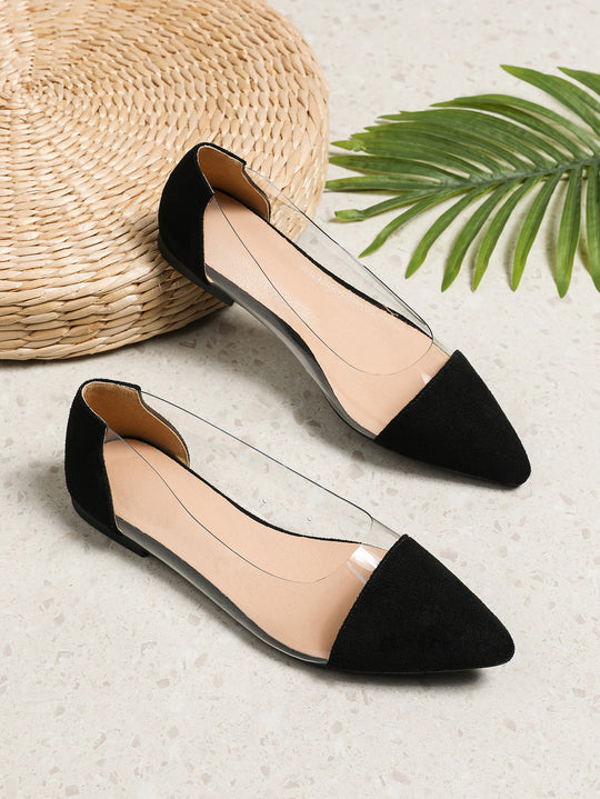 Damen Ballerinas mit transparentem Einschnitt und trendigem Schlangenmuster Heidi-Mode