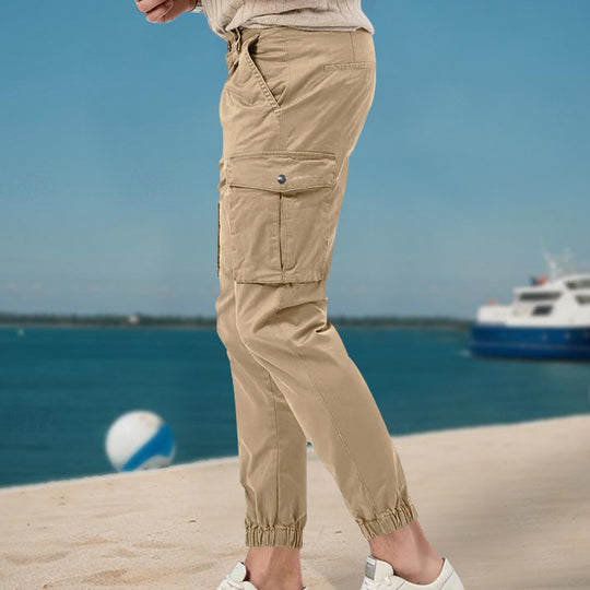 Herren Cargo-Hose mit  elastischem Bund und praktischen Taschen Heidi-Mode