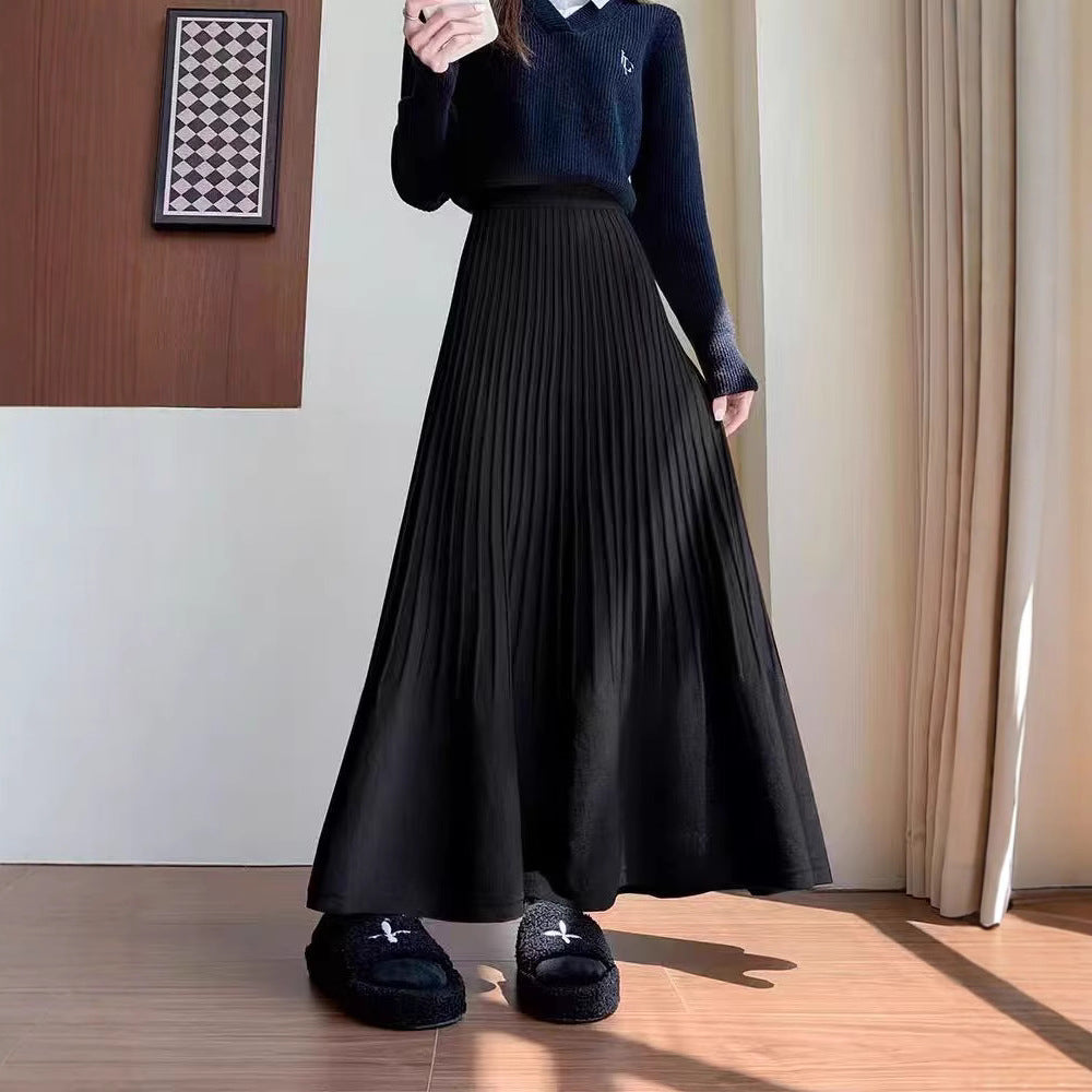 Damen eleganter Faltenrock mit hohem Bund Heidi-Mode