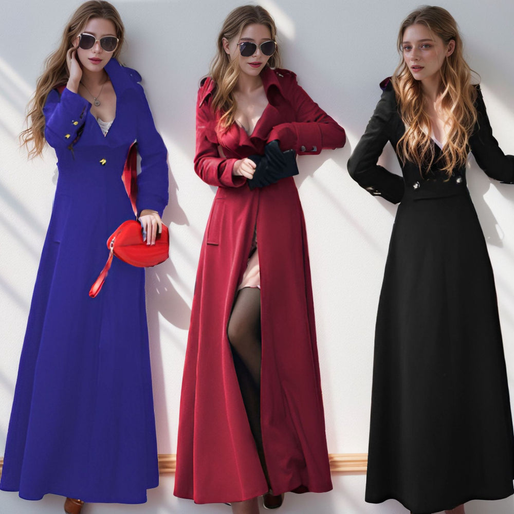 Damen Eleganter Langmantel mit klassischem Revers und modernen Akzenten Heidi-Mode