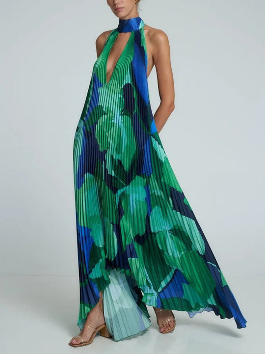 Heidi-Mode | Maxi Kleid Halter Plissee