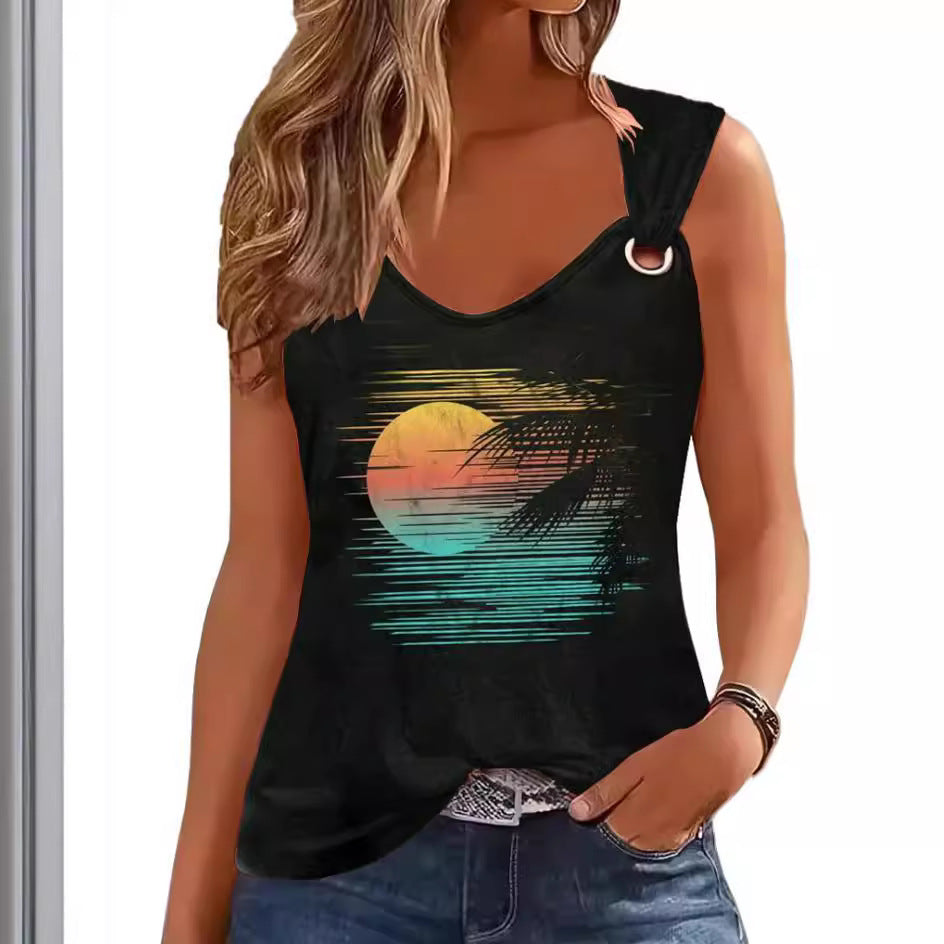 Damen Tanktop mit einzigartigem Grafikdruck und lässigem Schnitt Heidi-Mode