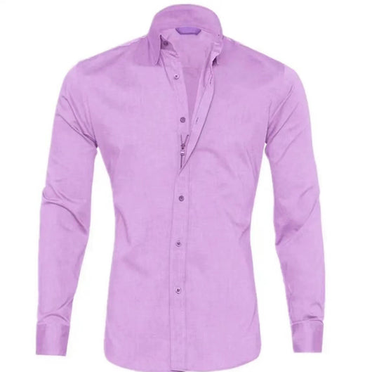 Herren modisches Langarmhemd mit Reißverschluss Heidi-Mode