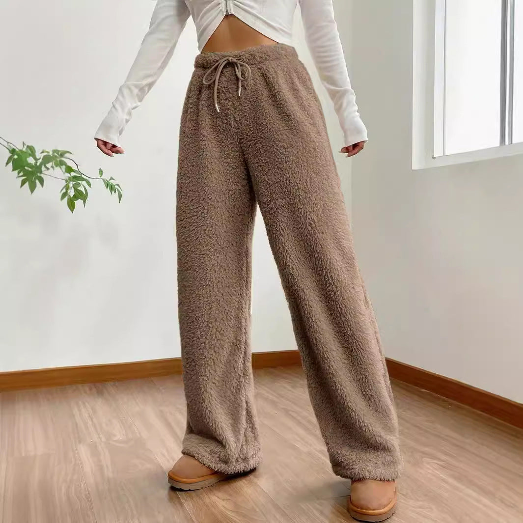 Damen kuschelige Fleece-Hose mit weitem Schnitt Heidi-Mode