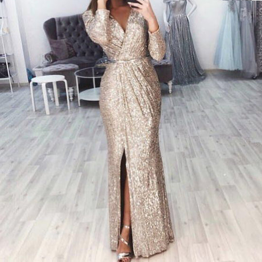Damen Elegantes Wickelkleid mit Bein-Schlitz Heidi-Mode