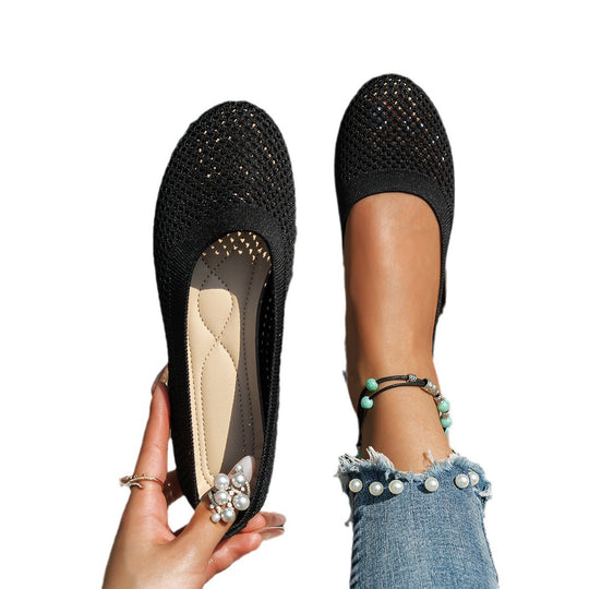 Damen bequeme Slipper aus atmungsaktivem Netzmaterial mit rutschfester Sohle Heidi-Mode