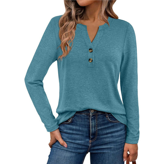 Damen Langarmshirt mit Knopfdetails Heidi-Mode