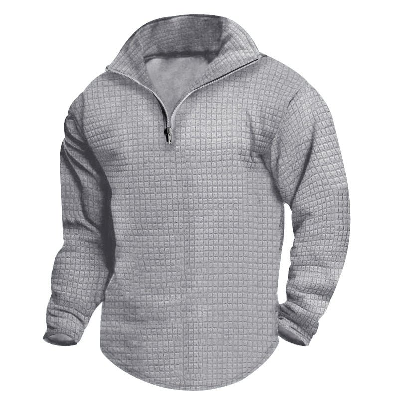 Herren bequeme Fleecejacke mit modernem Reißverschluss und strukturiertem Design Heidi-Mode