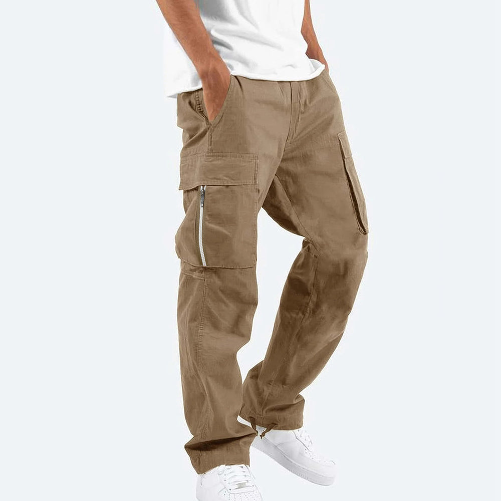 Herren robuste Cargo-Jeans mit seitlichen Reißverschlusstaschen Heidi-Mode