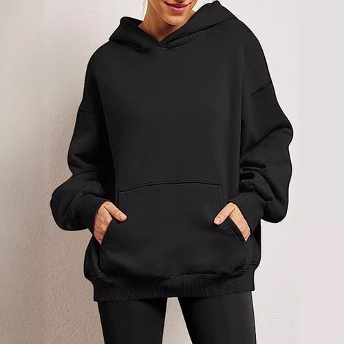 Damen lässiger Oversized Hoodie mit Kängurutasche Heidi-Mode