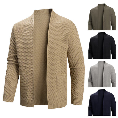 Herren Strickjacke mit offenem Kragen Heidi-Mode