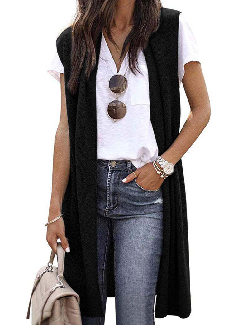 Damen Strickweste im lässigen Oversized-Design mit offenen Fronten und kurzer Ärmellänge Heidi-Mode