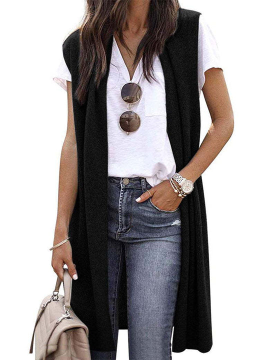Damen Strickweste im lässigen Oversized-Design mit offenen Fronten und kurzer Ärmellänge Heidi-Mode