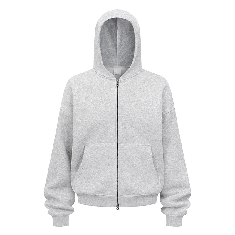 Damen entspannte Kapuzenjacke aus weichem Sweatmaterial mit praktischen Seitentaschen Heidi-Mode
