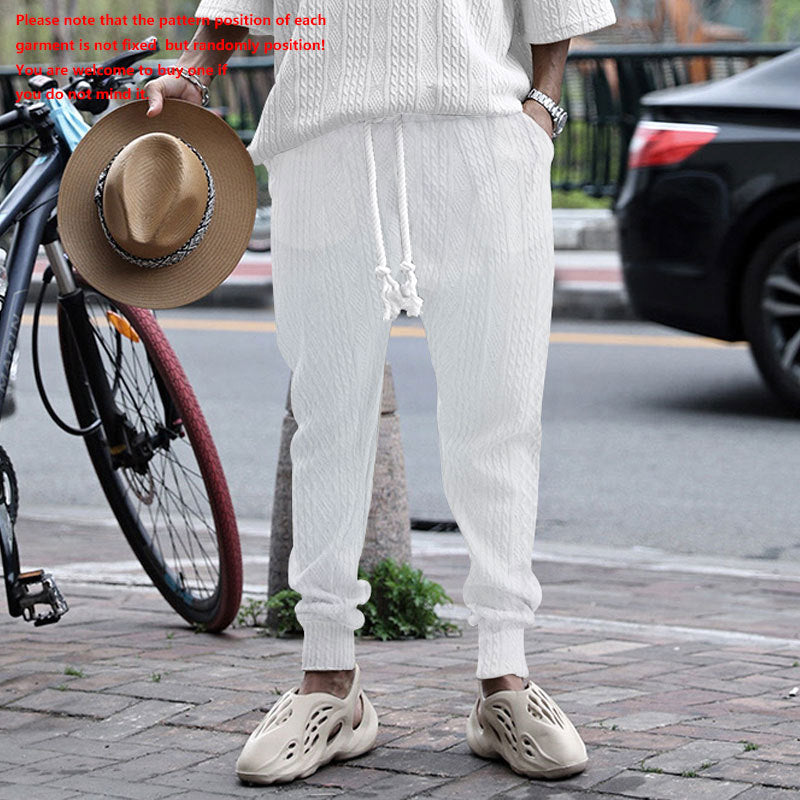 Herren Sportliche Loungehose mit elastischem Bund und modischem Strukturdesign Heidi-Mode