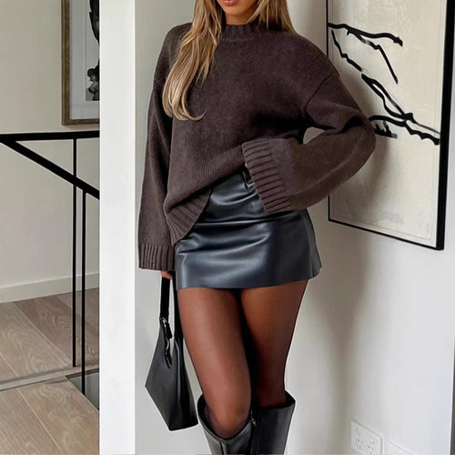 Damen Oversized Pullover aus weicher Strickware Heidi-Mode