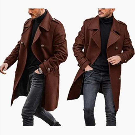 Herren eleganter Trenchcoat mit modernem Schnitt und praktischen Details Heidi-Mode