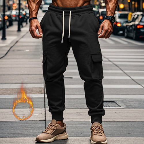 Herren Sportliche Cargo-Jogginghose mit elastischem Bund und praktischen Taschen Heidi-Mode