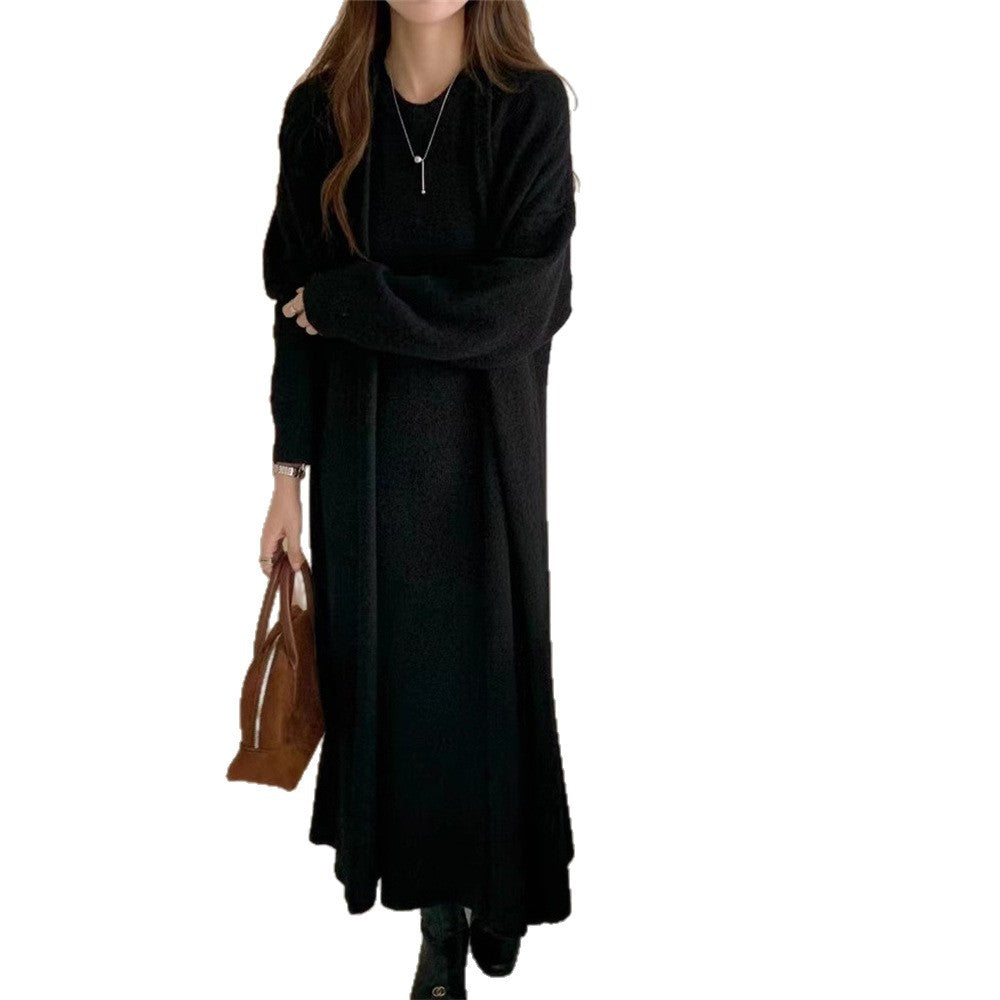 Damen Maxi-Strickkleid mit legerem Schnitt und langem Ärmel Heidi-Mode