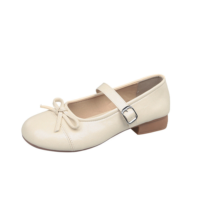Damen elegante Mary Jane Schuhe mit dekorativem Schleifen-Detail und verstellbarem Riemen Heidi-Mode