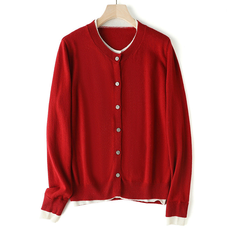 Femme Klassischer Cardigan Pullover Heidi-Mode