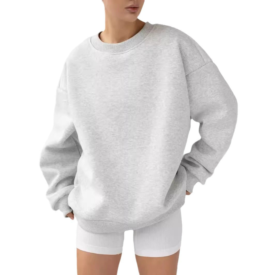 Damen Oversized Sweatshirt mit lässigem Schnitt und hohen Bündchen Heidi-Mode