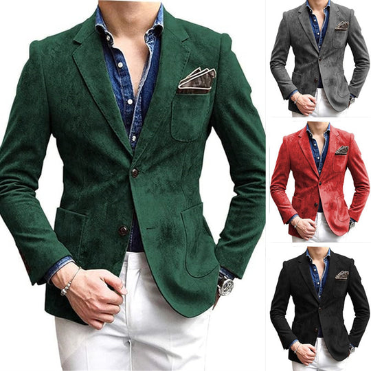 Herren eleganter Samtblazer mit modernem Schnitt und edlen Details Heidi-Mode